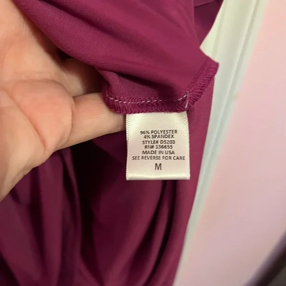 Purple Flutter Sleeve V-Neck Dress - Picture 4 of 5